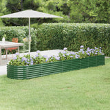 Vidaxl plantenbak 368x80x36 cm gepoedercoat staal groen