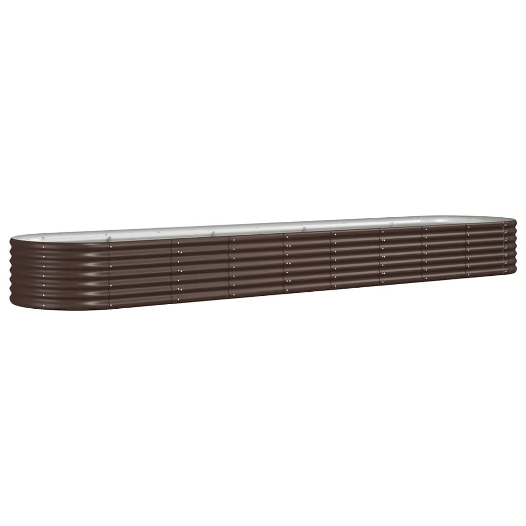 Vidaxl plantenbak 368x80x36 cm gegalvaniseerd staal bruin