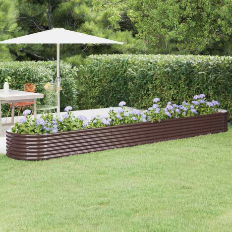 Vidaxl plantenbak 440x80x36 cm gegalvaniseerd staal bruin