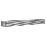 Vidaxl plantenbak 440x80x36 cm gegalvaniseerd staal zilverkleurig