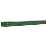 Vidaxl plantenbak 512x80x36 cm gepoedercoat staal groen