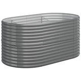 Vidaxl plantenbak 152x80x68 cm gegalvaniseerd staal grijs