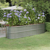 Vidaxl plantenbak 296x80x68 cm gegalvaniseerd staal zilverkleurig