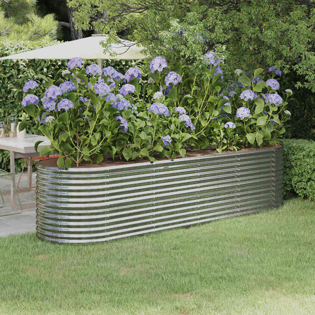 Vidaxl plantenbak 296x80x68 cm gegalvaniseerd staal zilverkleurig