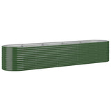 Vidaxl plantenbak 368x80x68 cm gegalvaniseerd staal groen