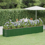 Vidaxl plantenbak 368x80x68 cm gegalvaniseerd staal groen