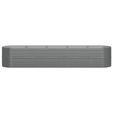 Vidaxl plantenbak 368x80x68 cm gegalvaniseerd staal grijs