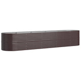 Vidaxl plantenbak 368x80x68 cm gegalvaniseerd staal bruin