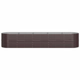 Vidaxl plantenbak 368x80x68 cm gegalvaniseerd staal bruin