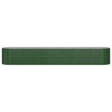 VidaXL Plantenbak 440x80x68 cm gepoedercoat staal groen