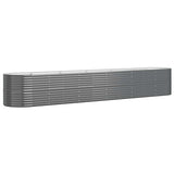 Vidaxl plantenbak 440x80x68 cm gegalvaniseerd staal antracietkleurig
