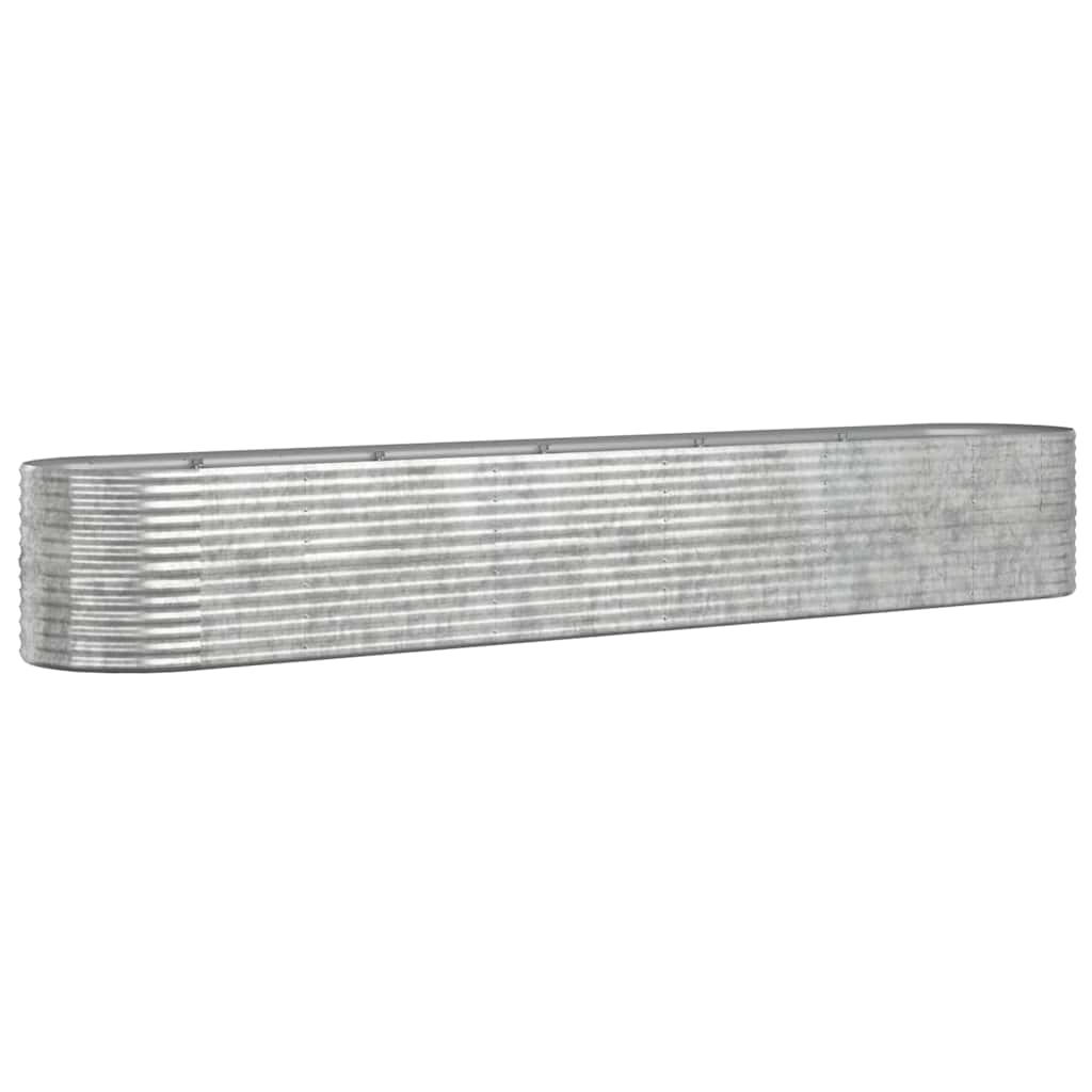 Vidaxl plantenbak 440x80x68 cm gegalvaniseerd staal zilverkleurig