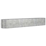 Vidaxl plantenbak 440x80x68 cm gegalvaniseerd staal zilverkleurig