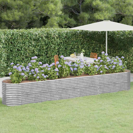 Vidaxl plantenbak 440x80x68 cm gegalvaniseerd staal zilverkleurig