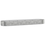 Vidaxl plantenbak 396x100x36 cm gepoedercoat staal zilverkleurig