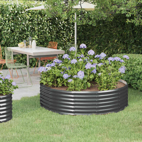 Vidaxl plantenbak 140x140x36 cm gegalvaniseerd staal antracietkleurig