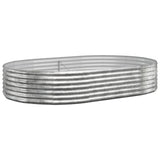 VidaXL Plantenbak 214x140x36 cm gepoedercoat staal zilverkleurig