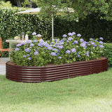 Vidaxl plantenbak 296x140x36 cm gegalvaniseerd staal bruin