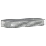 VidaXL Plantenbak 296x140x36 cm gepoedercoat staal zilverkleurig