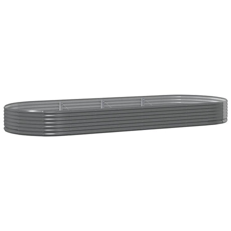 Vidaxl plantenbak 373x140x36 cm gegalvaniseerd staal grijs
