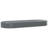 Vidaxl plantenbak 373x140x36 cm gegalvaniseerd staal grijs