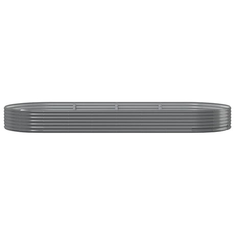Vidaxl plantenbak 373x140x36 cm gegalvaniseerd staal grijs