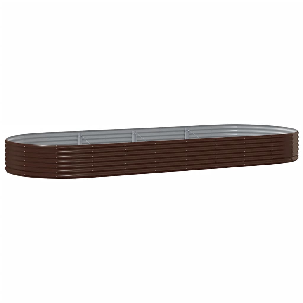 Vidaxl plantenbak 373x140x36 cm gegalvaniseerd staal bruin