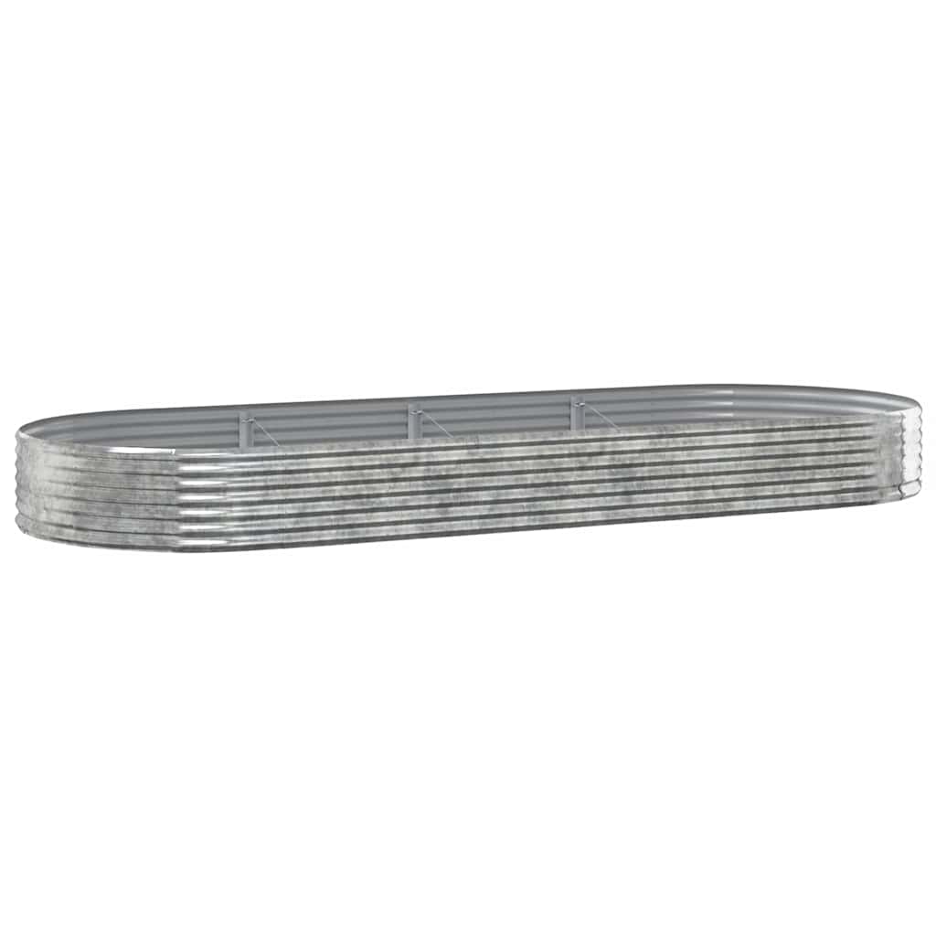Vidaxl plantenbak 373x140x36 cm gegalvaniseerd staal zilverkleurig
