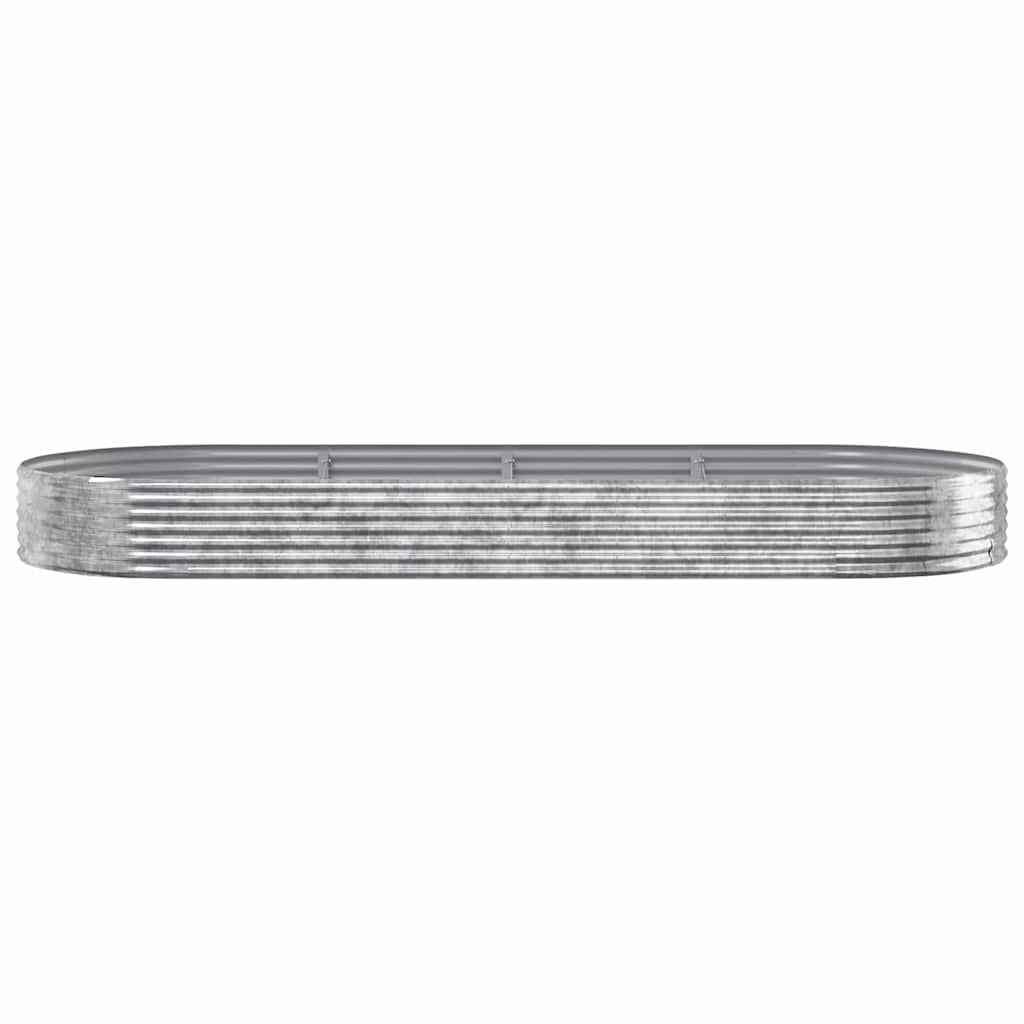 Vidaxl plantenbak 373x140x36 cm gegalvaniseerd staal zilverkleurig