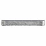 Vidaxl plantenbak 373x140x36 cm gegalvaniseerd staal zilverkleurig