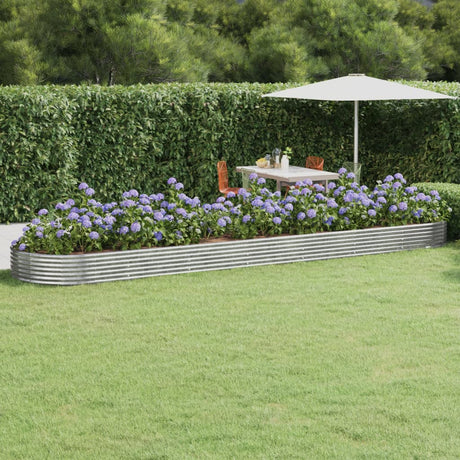 Vidaxl plantenbak 600x140x36 cm gegalvaniseerd staal zilverkleurig