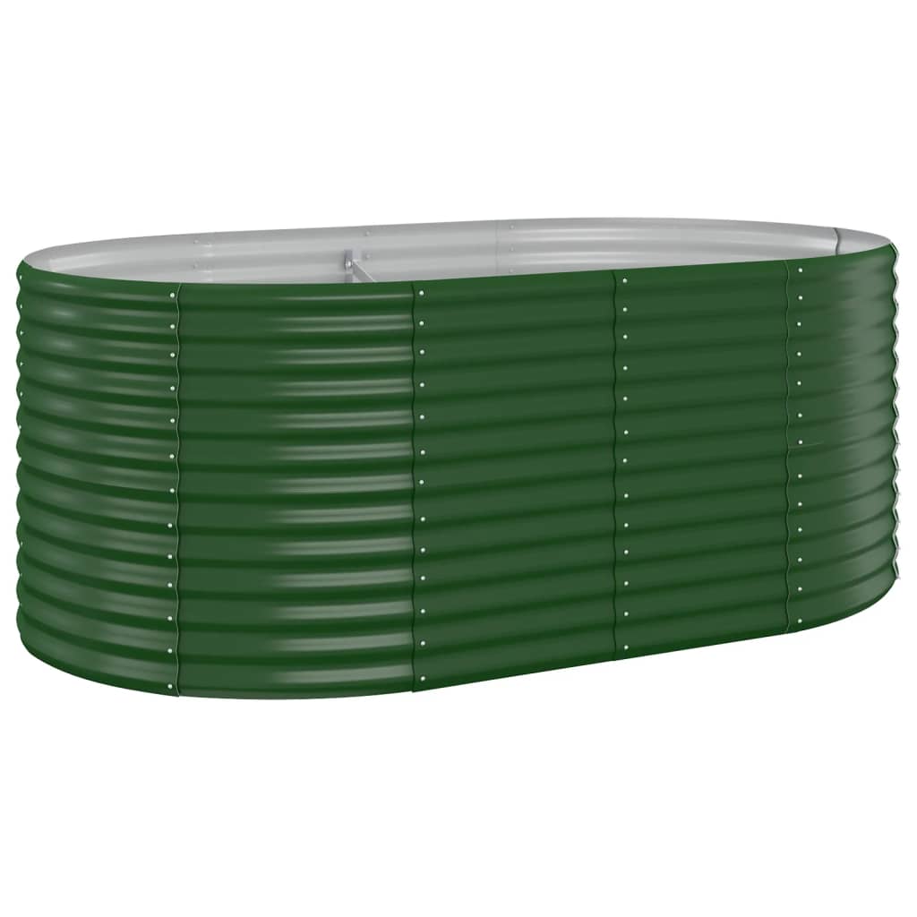 Vidaxl plantenbak 175x100x68 cm gepoedercoat staal groen