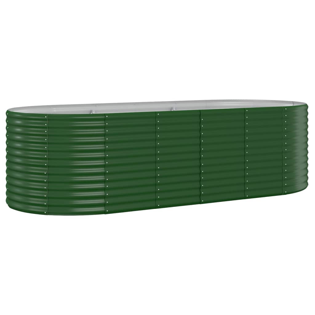 Vidaxl plantenbak 249x100x68 cm gepoedercoat staal groen