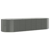 Vidaxl plantenbak 322x100x68 cm gegalvaniseerd staal grijs