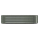 Vidaxl plantenbak 322x100x68 cm gegalvaniseerd staal grijs