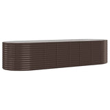 Vidaxl plantenbak 322x100x68 cm gegalvaniseerd staal bruin