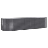 Vidaxl plantenbak 322x100x68 cm gegalvaniseerd staal antracietkleurig