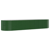 Vidaxl plantenbak 396x100x68 cm gepoedercoat staal groen