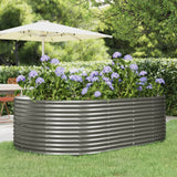 Vidaxl plantenbak 212x140x68 cm gegalvaniseerd staal grijs