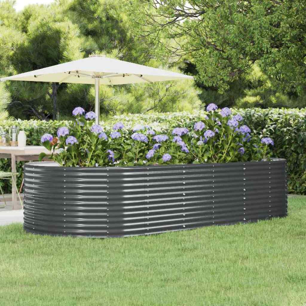 Vidaxl plantenbak 291x140x68 cm gegalvaniseerd staal antracietkleurig