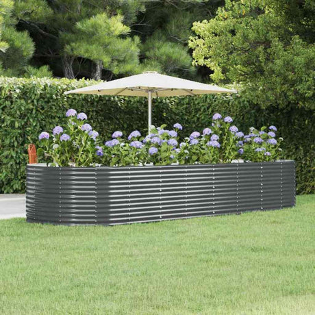 Vidaxl plantenbak 367x140x68 cm gegalvaniseerd staal antracietkleurig