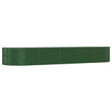 Vidaxl plantenbak 447x140x68 cm gepoedercoat staal groen