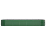 VidaXL Plantenbak 510x140x68 cm gepoedercoat staal groen
