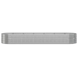 VidaXL Plantenbak 510x140x68 cm gepoedercoat staal zilverkleurig