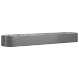 VidaXL Plantenbak 584x140x68 cm gepoedercoat staal grijs