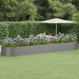 VidaXL Plantenbak 584x140x68 cm gepoedercoat staal grijs