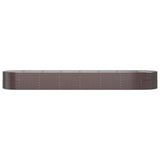 VidaXL Plantenbak 584x140x68 cm gepoedercoat staal bruin