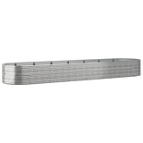 VidaXL Plantenbak 584x140x68 cm gepoedercoat staal zilverkleurig