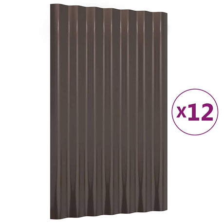 Vidaxl dakpanelen 12 st 60x36 cm gegalvaniseerd staal bruin
