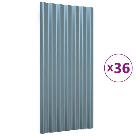 Vidaxl dakpanelen 36 st 80x36 cm gegalvaniseerd staal grijs